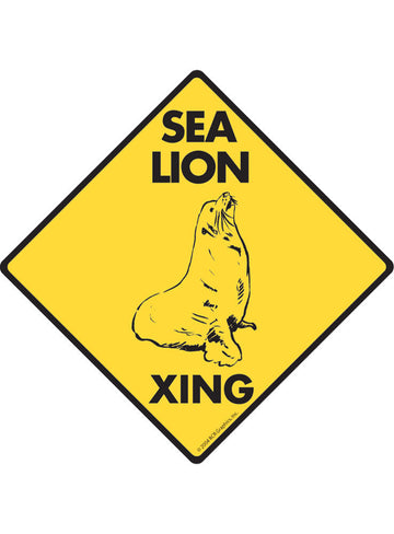 Sea Lion Xing Sign or Sticker