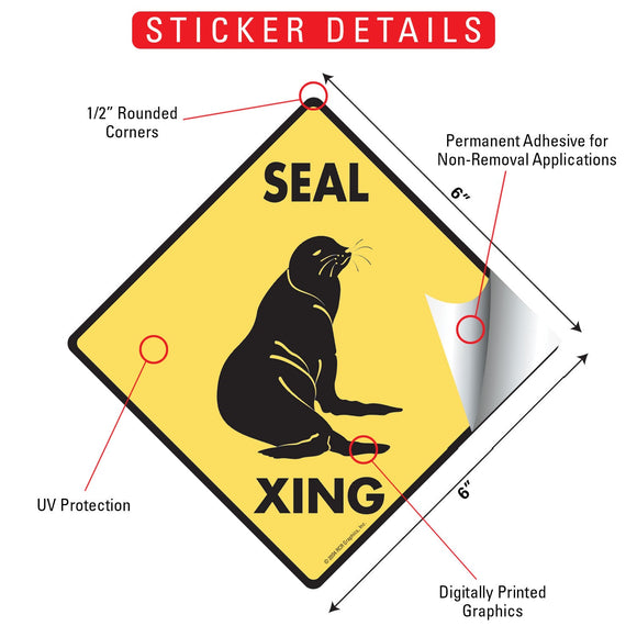Seal Xing (Crossing) Animal Signs or Sticker