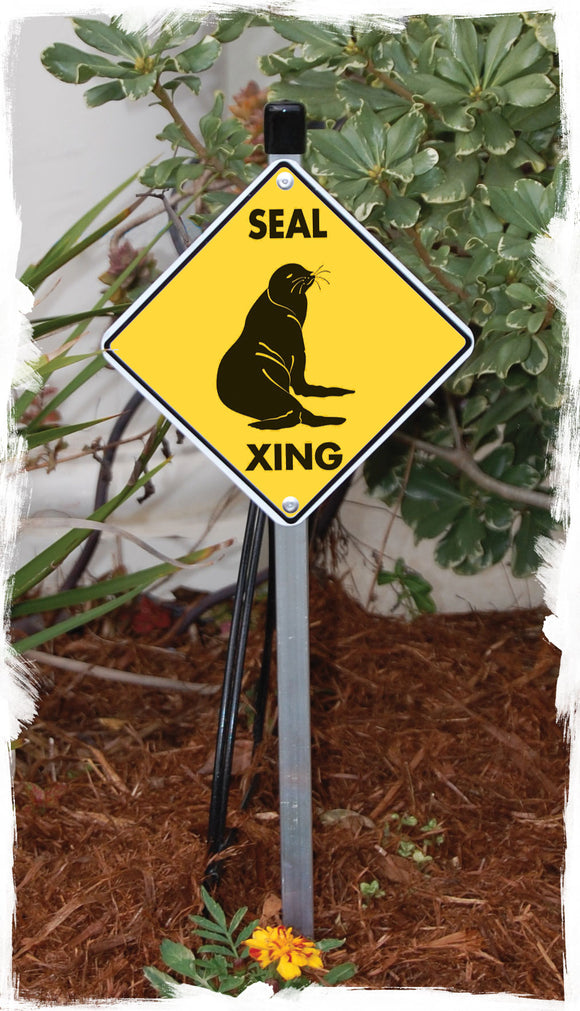 Seal Crossing Animal Aluminum Sign or Vinyl Sticker - Weatherproof Novelty