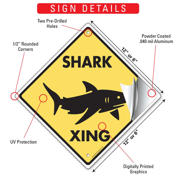Shark Xing (Crossing) Signs or Sticker