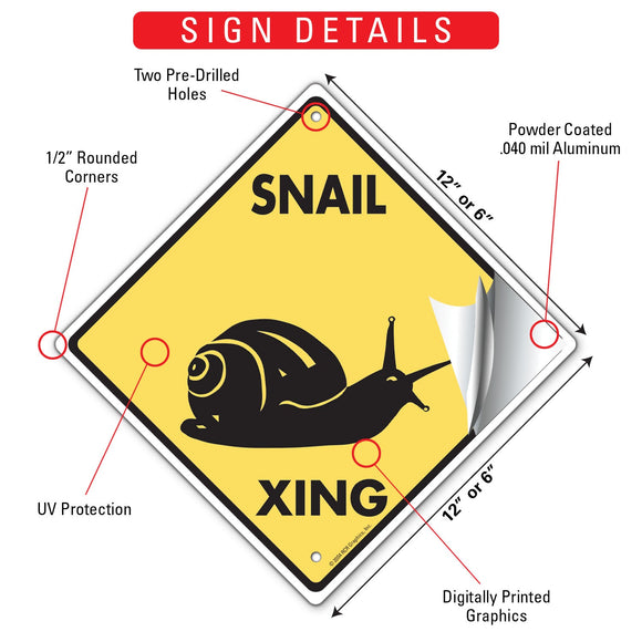 Snail Xing (Crossing) Animal Signs or Sticker