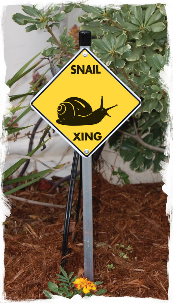 Snail Crossing Animal Aluminum Sign or Vinyl Sticker - Weatherproof Novelty