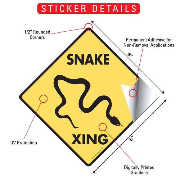 Snake Xing (Crossing) Reptile Signs or Sticker