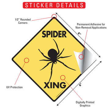Spider Xing (Crossing) Reptile Signs or Sticker - 0