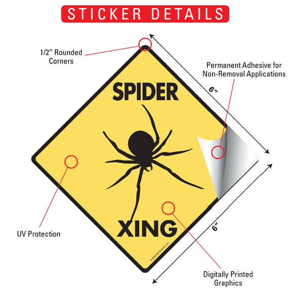 Spider Xing (Crossing) Reptile Signs or Sticker