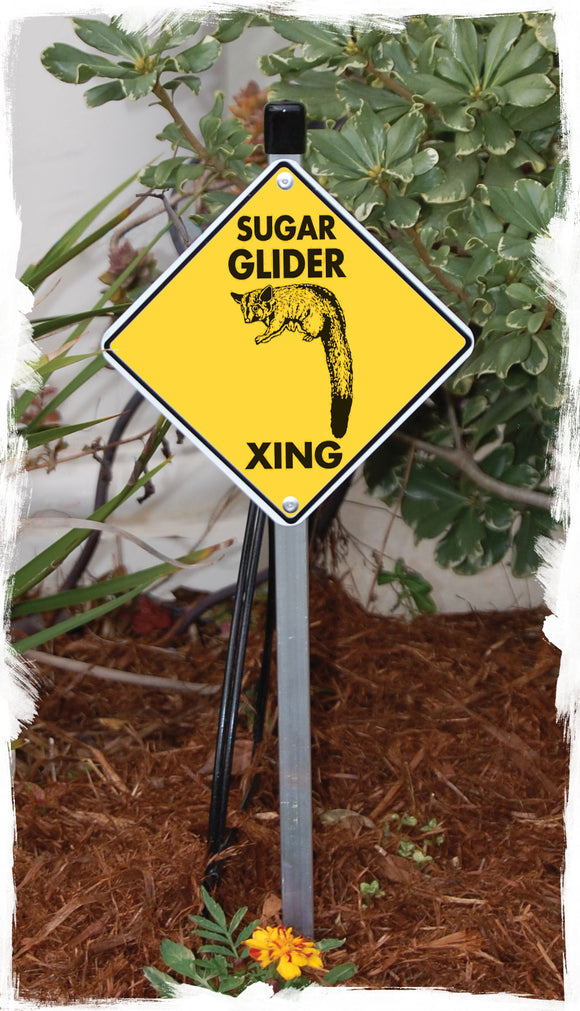 Sugar Glider Crossing Animal Aluminum Sign or Vinyl Sticker - Weatherproof Novelty