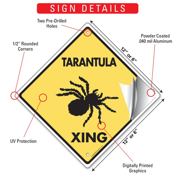 Tarantula Xing (Crossing) Reptile Signs or Sticker