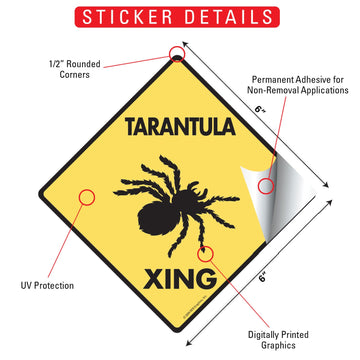 Tarantula Xing (Crossing) Reptile Signs or Sticker - 0