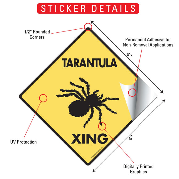 Tarantula Xing (Crossing) Reptile Signs or Sticker