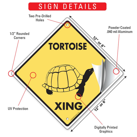 Tortoise Xing (Crossing) Reptile Signs or Sticker