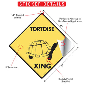 Tortoise Xing (Crossing) Reptile Signs or Sticker - 0