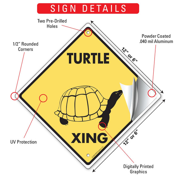 Turtle Xing (Crossing) Reptile Signs or Sticker