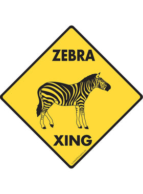 Zebra Xing Sign or Sticker