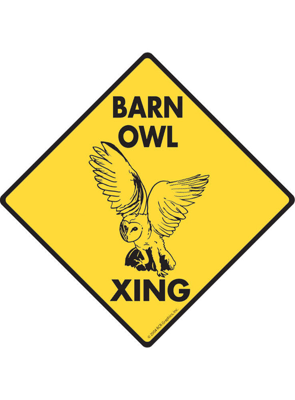 Barn Owl Xing Sign or Sticker