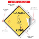 Cockatiel Xing (Crossing) Bird Signs or Sticker-3