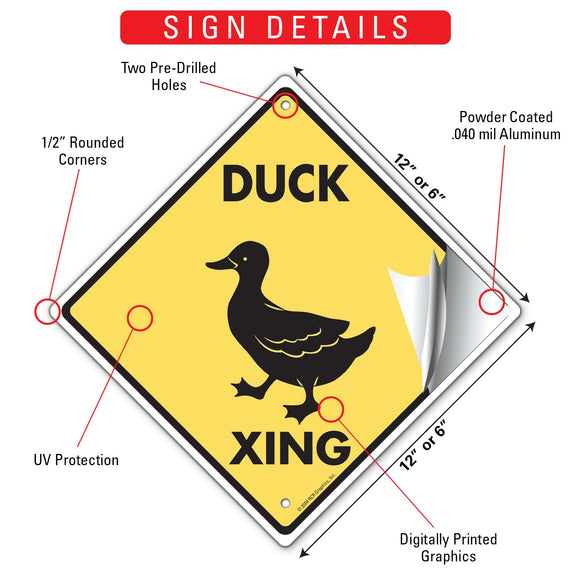Duck Xing (Crossing) Bird Signs or Sticker