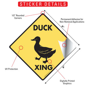 Duck Xing (Crossing) Bird Signs or Sticker - 0