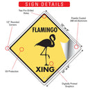 Flamingo Xing (Crossing) Bird Signs or Sticker-3