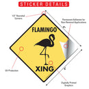 Flamingo Xing (Crossing) Bird Signs or Sticker-2