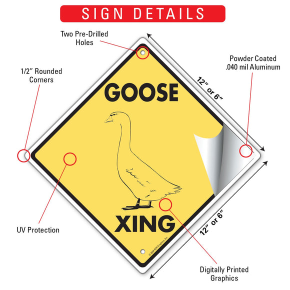 Goose Xing (Crossing) Bird Signs or Sticker