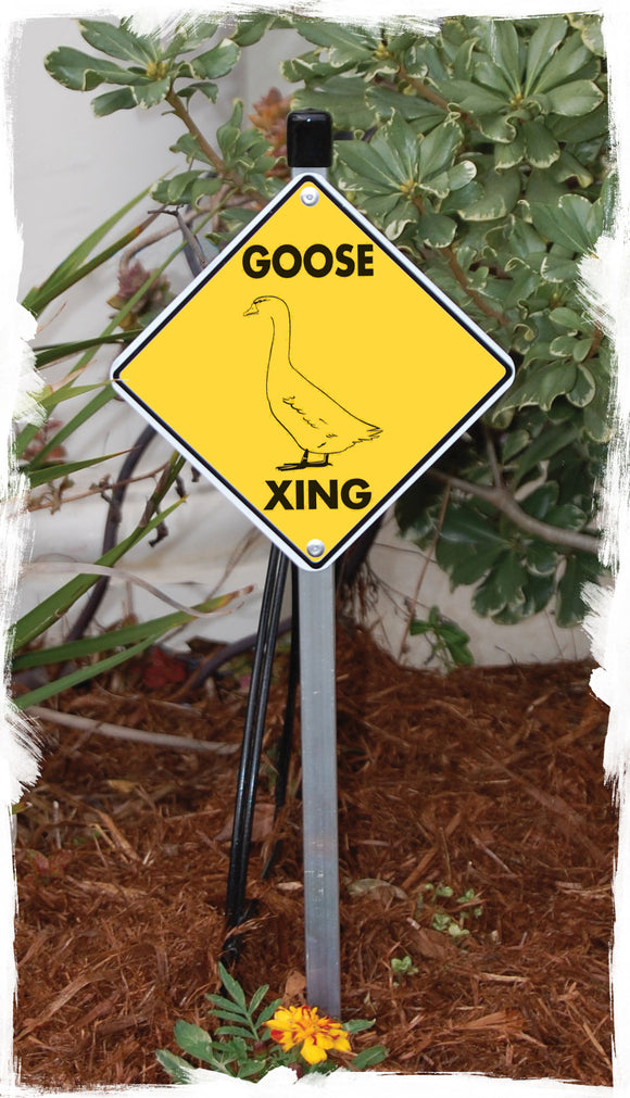 Goose Crossing Aluminum Sign or Vinyl Sticker - Weatherproof Novelty