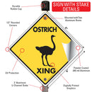 Ostrich Xing (Crossing) Bird Signs or Sticker-4