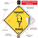 Parakeet Xing (Crossing) Bird Signs or Sticker-4