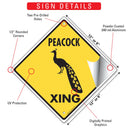Peacock Xing (Crossing) Bird Signs or Sticker-3