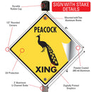 Peacock Xing (Crossing) Bird Signs or Sticker-4