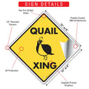Quail Xing (Crossing) Bird Signs or Sticker-3