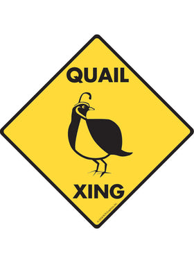 Quail Xing Sign or Sticker