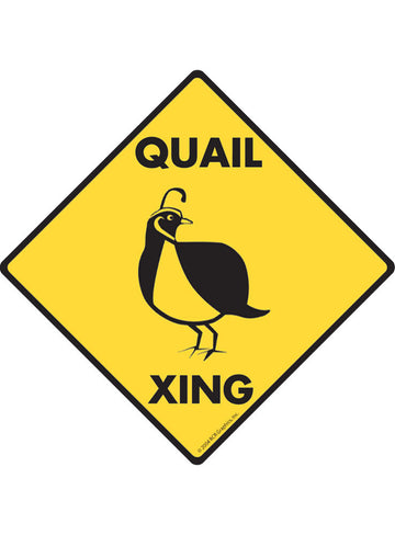 Quail Xing Sign or Sticker