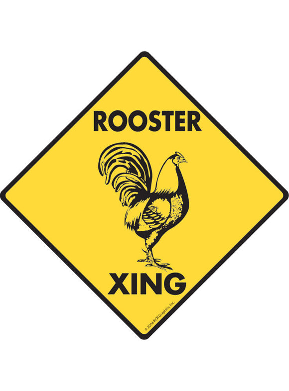 Rooster Xing Sign or Sticker