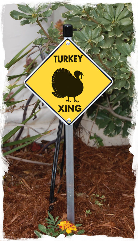Turkey Crossing Aluminum Sign or Vinyl Sticker - Weatherproof Novelty