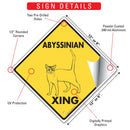 Abyssinian Xing (Crossing) Cat Signs or Sticker-3