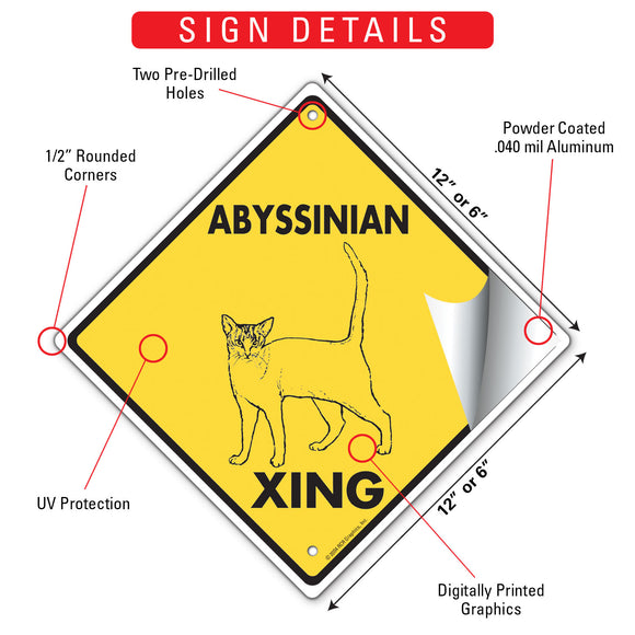 Abyssinian Xing (Crossing) Cat Signs or Sticker