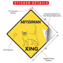 Abyssinian Xing (Crossing) Cat Signs or Sticker-2
