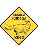 Norwegian Forest Cat Xing Sign or Sticker