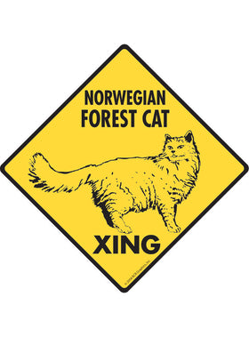 Norwegian Forest Cat Xing Sign or Sticker
