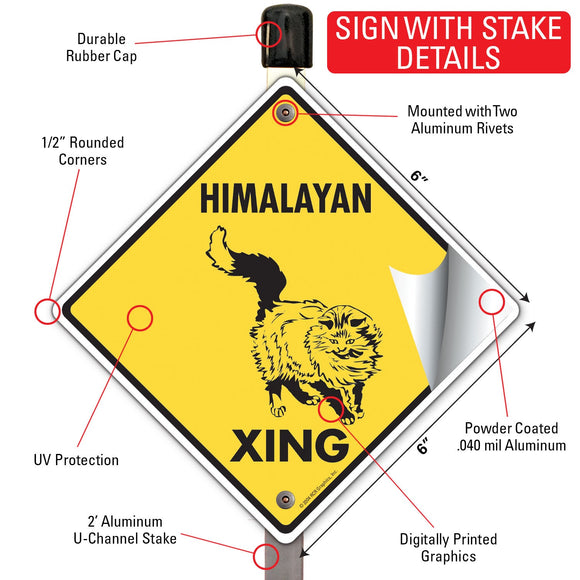Himalayan Xing (Crossing) Cat Signs or Sticker