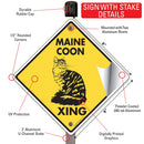 Maine Coon Xing (Crossing) Cat Signs or Sticker-4