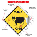 Manx Xing (Crossing) Cat Signs or Sticker-3