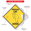 Persian Cat Xing (Crossing) Signs or Sticker-3