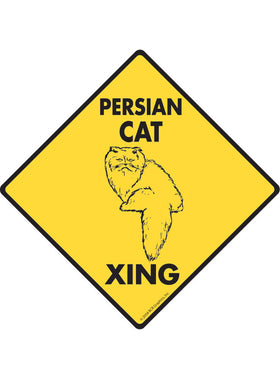 Persian Cat Xing Sign or Sticker