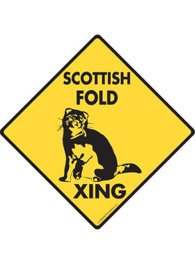 Scottish Fold Xing Sign or Sticker