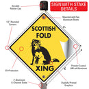 Scottish Fold Xing (Crossing) Cat Signs or Sticker-4