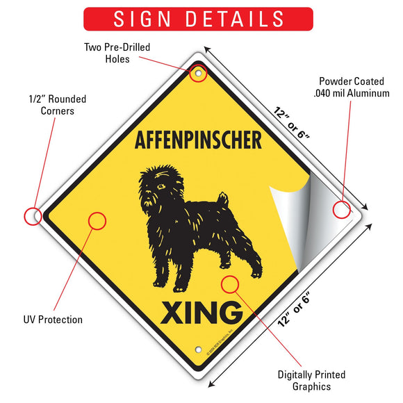 Affenpinscher Xing (Crossing) Dog Signs or Sticker