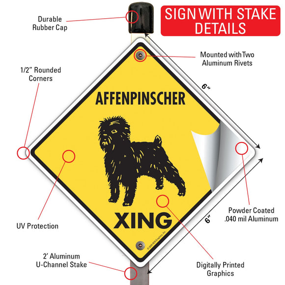 Affenpinscher Xing (Crossing) Dog Signs or Sticker
