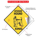 Afghan Hound Xing (Crossing) Dog Signs or Sticker-2