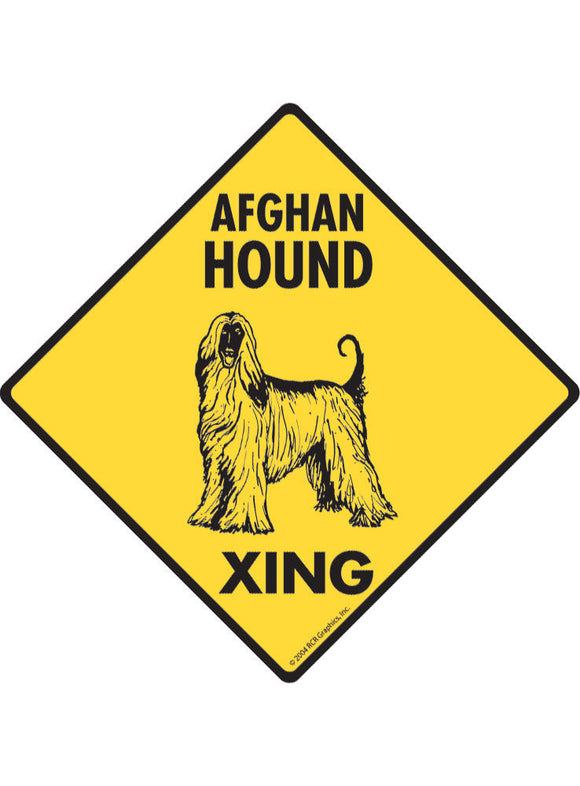 Afghan Hound Xing Sign or Sticker